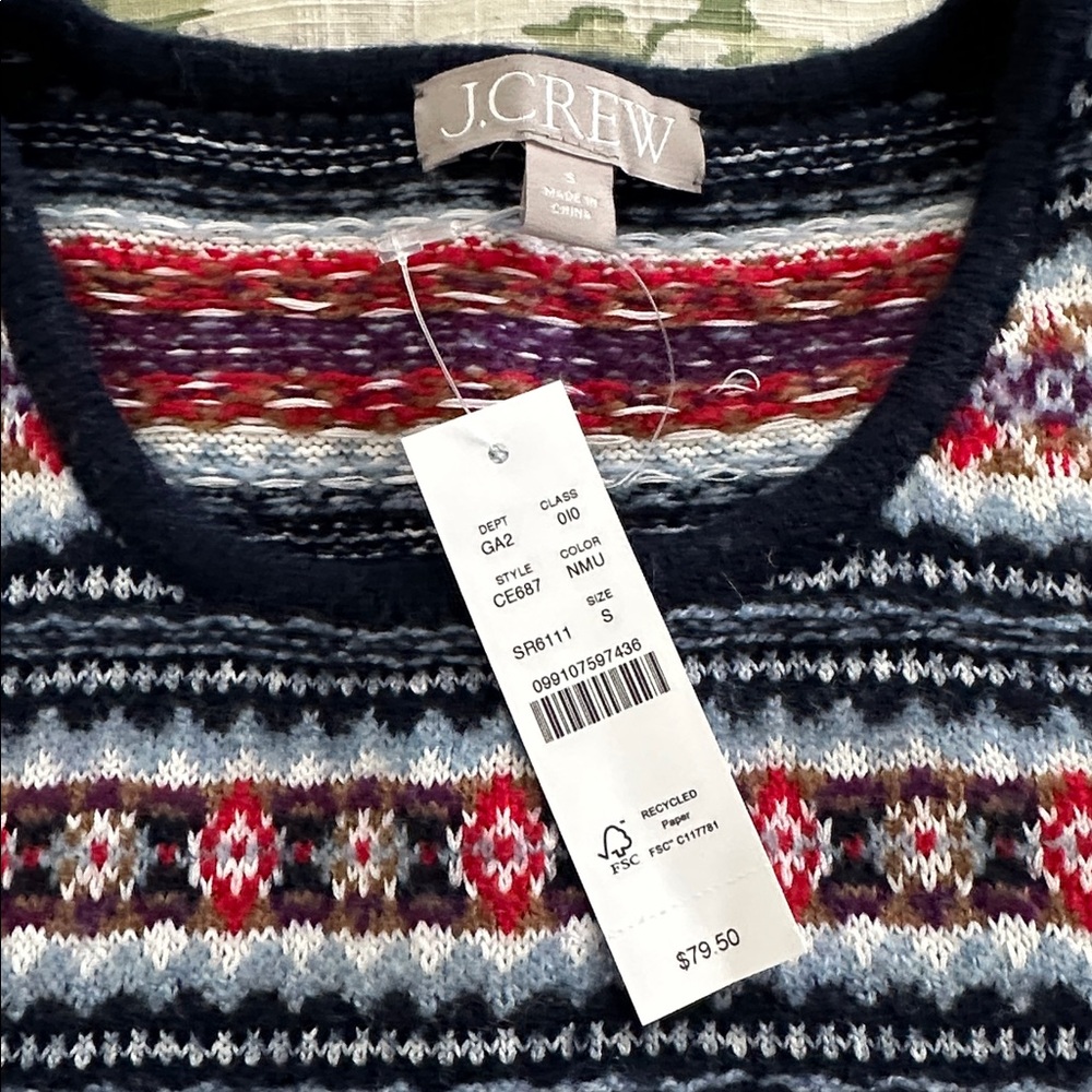 NWT jcrew fair isle vest - Picture 2 of 2